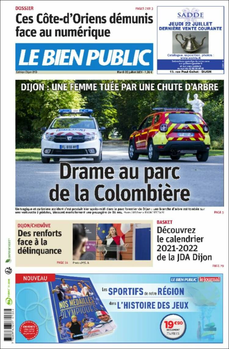 Portada de Le Bien Public (Francia)