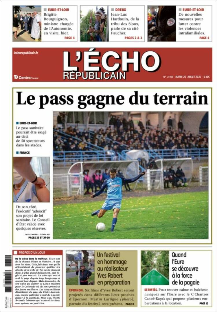 Portada de L'Echo Républicain (France)