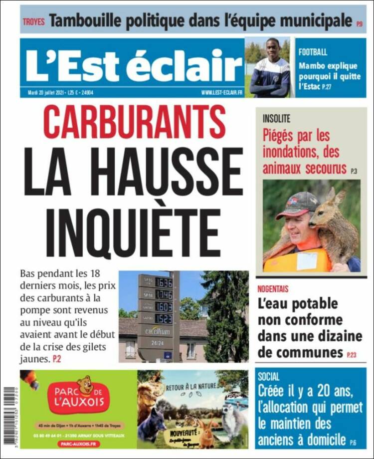 Portada de L'Est Eclair (France)