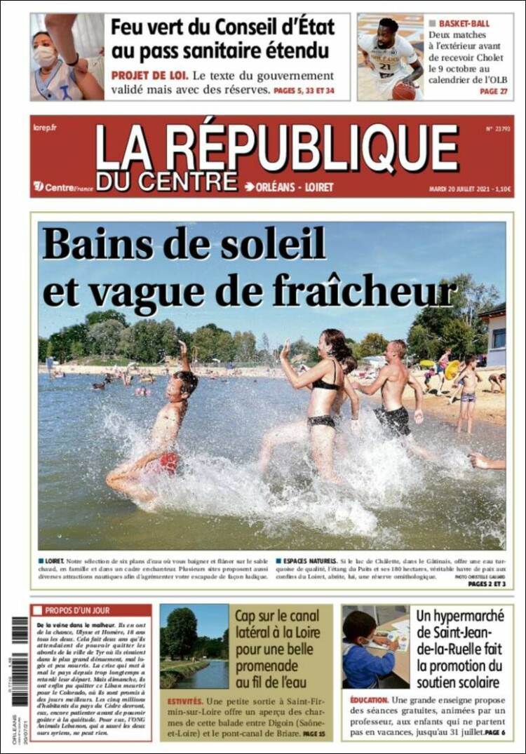 Portada de La République du Centre (France)