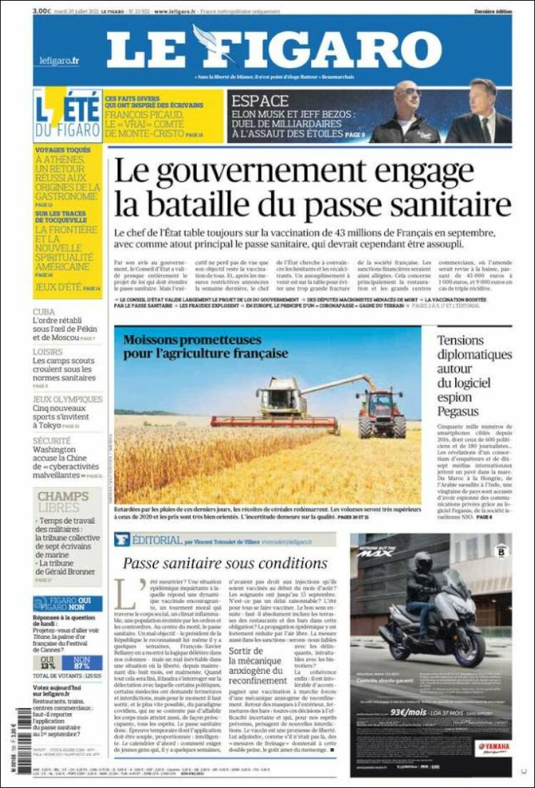 Portada de Le Figaro (France)