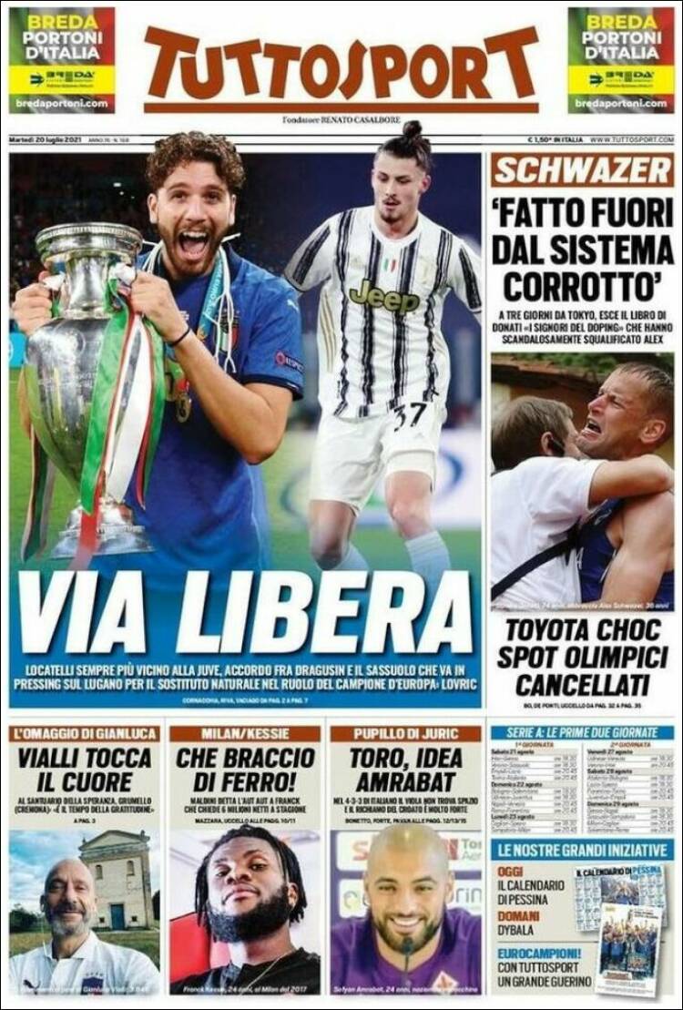 Portada de Tuttosport (Italia)