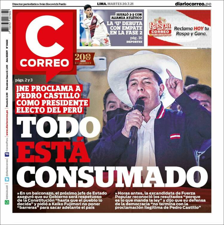 Portada de Diario Correo (Per&uacute;)