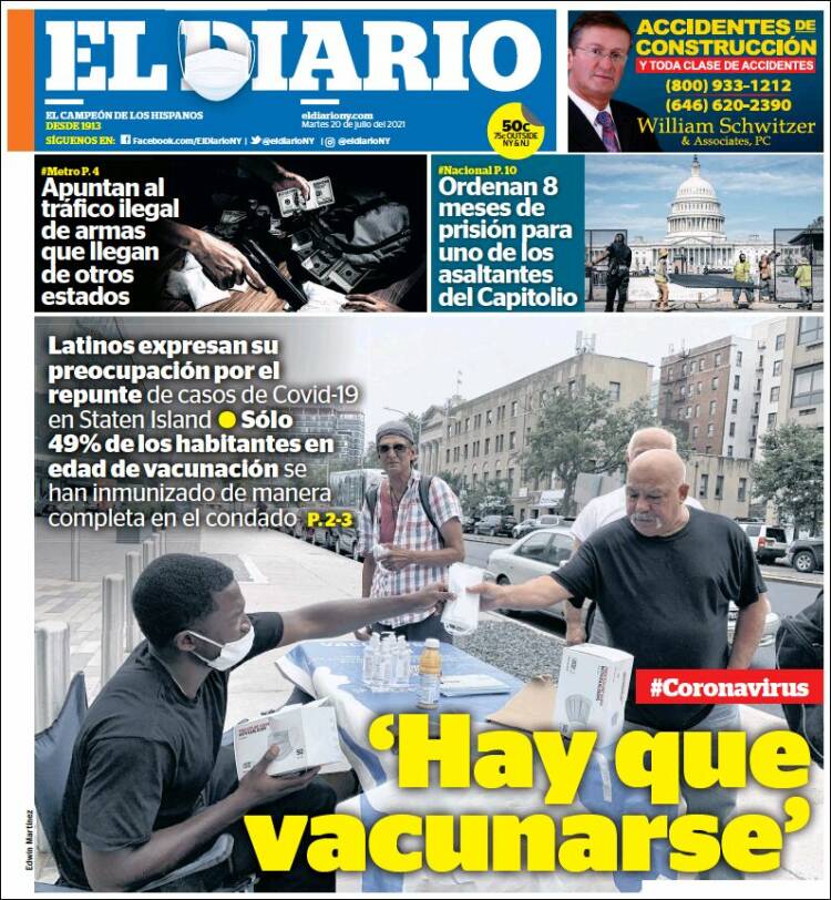 Portada de El Diario NY (USA)