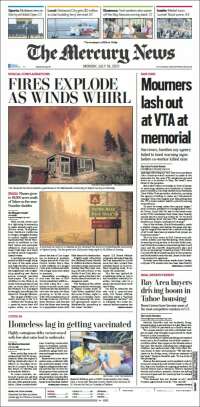 Portada de San Jose Mercury News (USA)