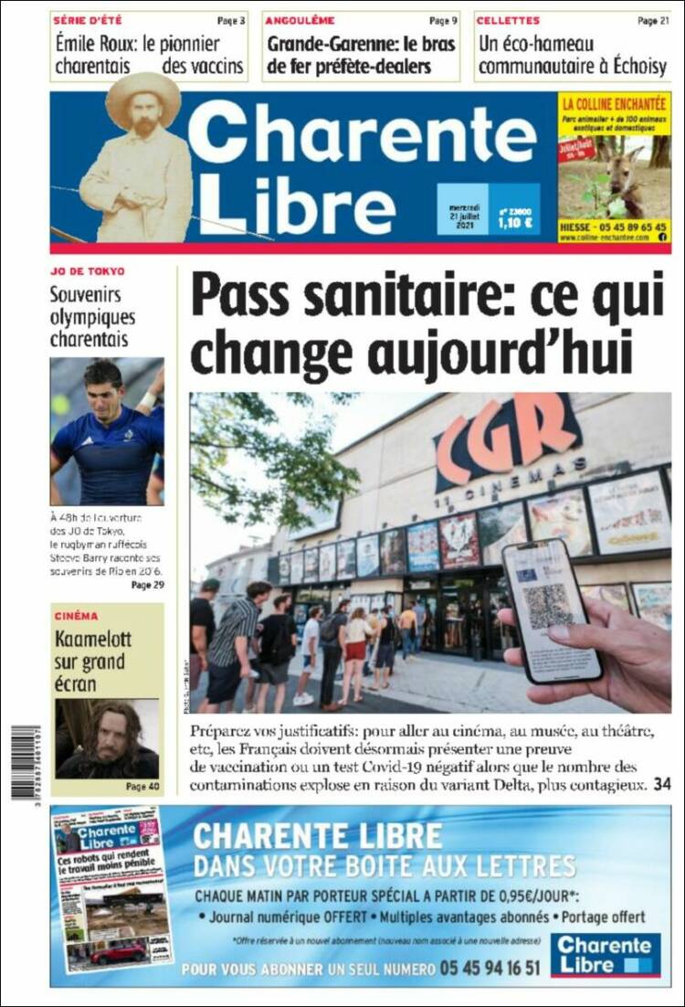 Portada de Charente Libre (Francia)