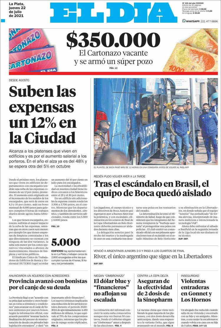 Portada de El Día de la Plata (Argentine)