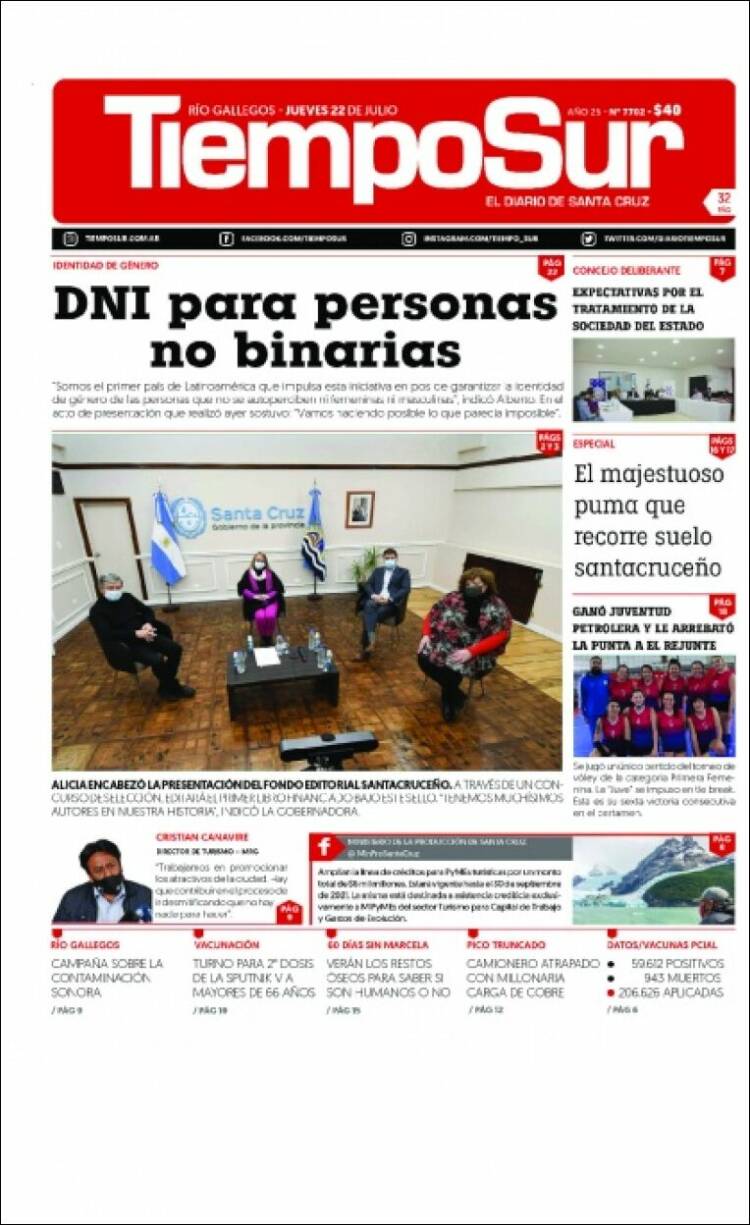 Portada de Tiempo Sur (Argentine)
