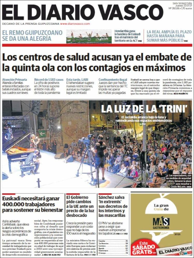 Portada de Diario Vasco (Espagne)