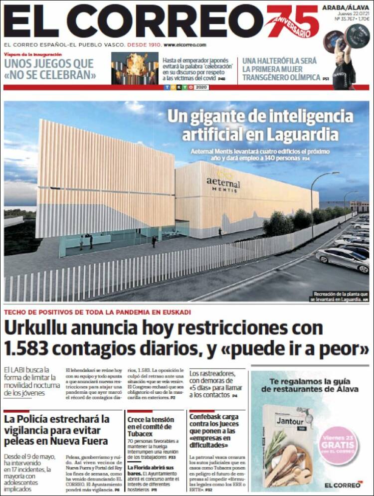 Portada de El Correo - Álava (Espagne)