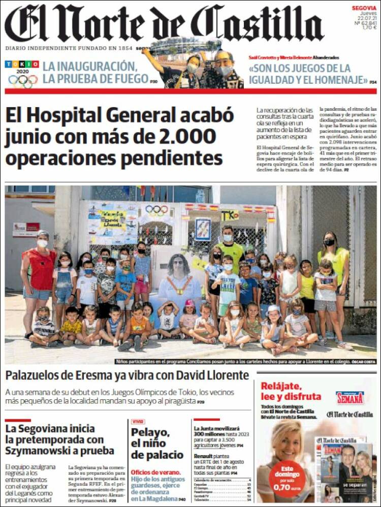 Portada de Norte de Castilla - Segovia (España)