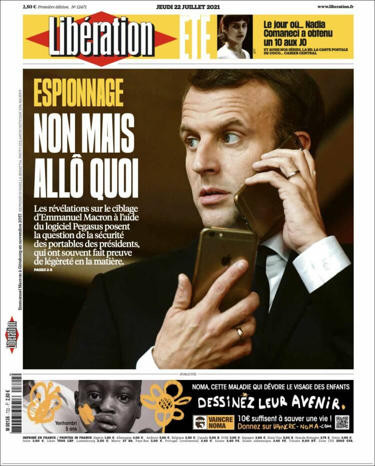 Journal Libération (France) Les Unes Des Journaux De France Édition