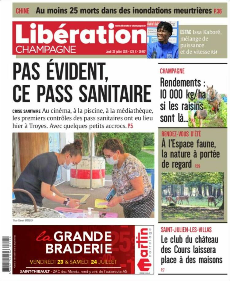 Portada de Libération Champagne (Francia)