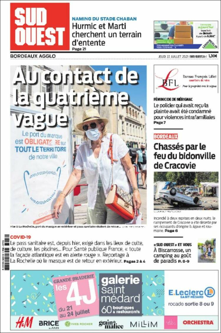 Portada de Sud Ouest (France)