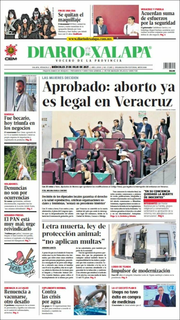 Portada de Diario de Xalapa (Mexico)