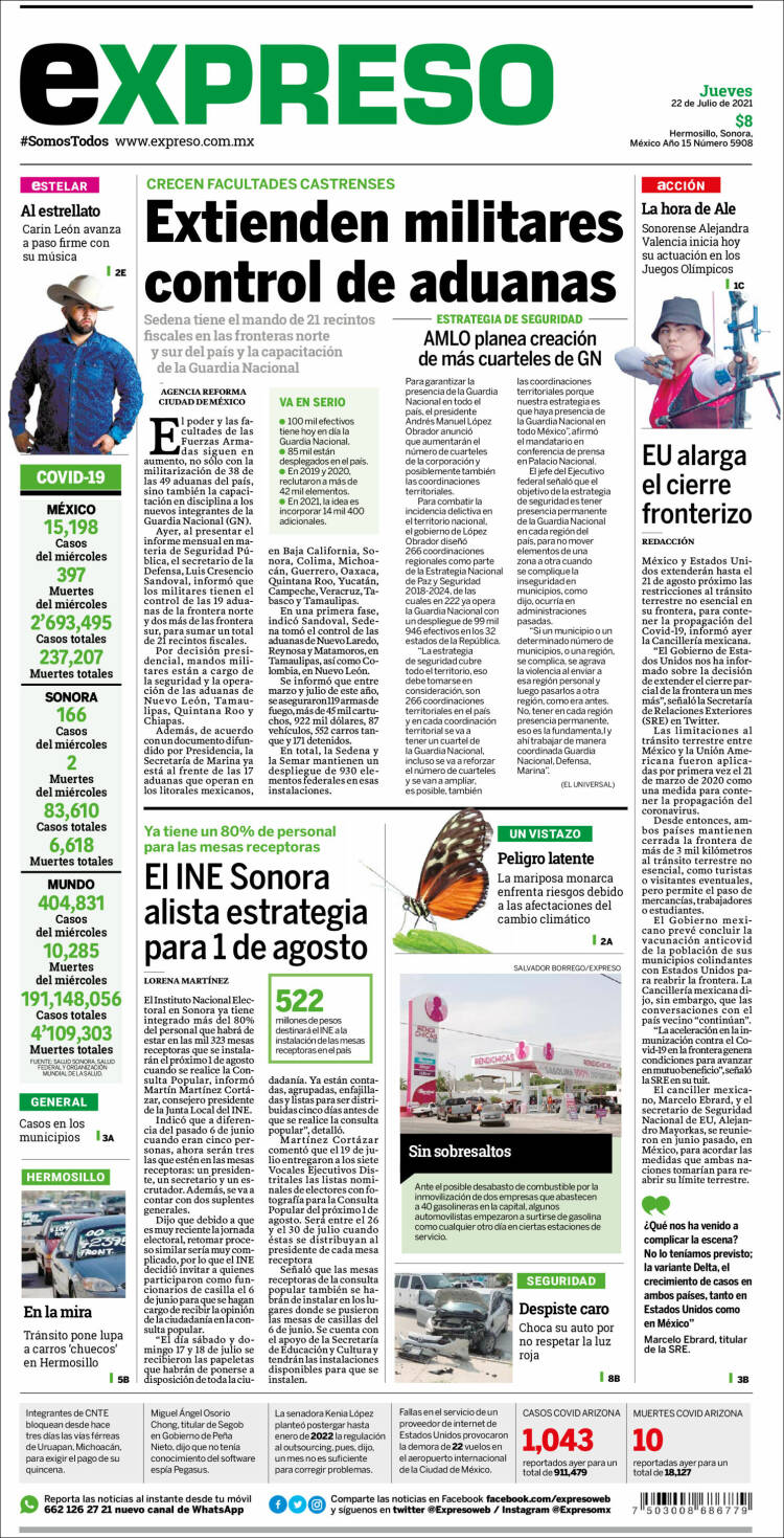 Portada de Expreso (Mexico)