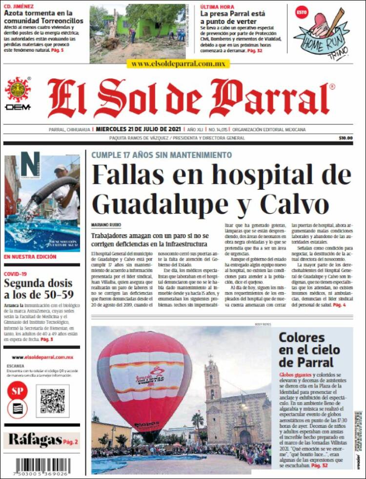 Portada de El Sol de Parral (Mexico)