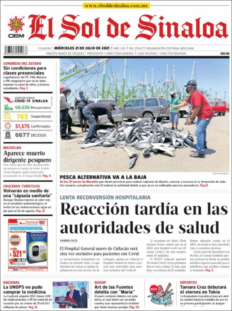 Portada de El Sol de Sinaloa (Mexico)