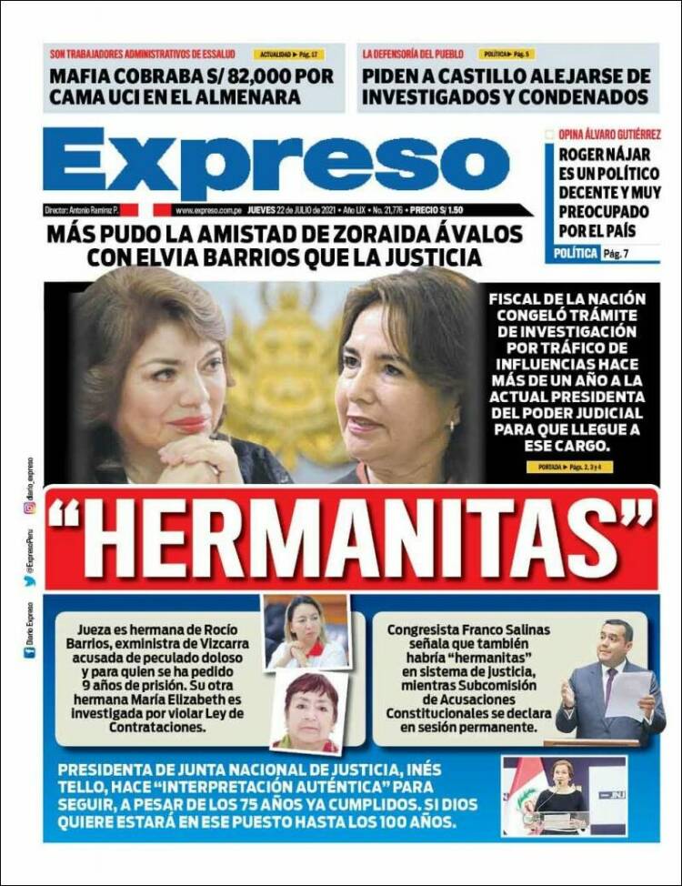 Portada de Expreso (Perú)