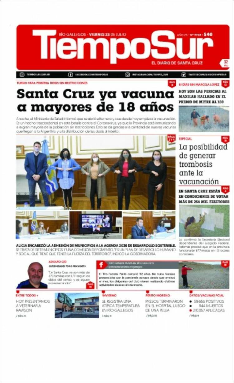 Portada de Tiempo Sur (Argentina)