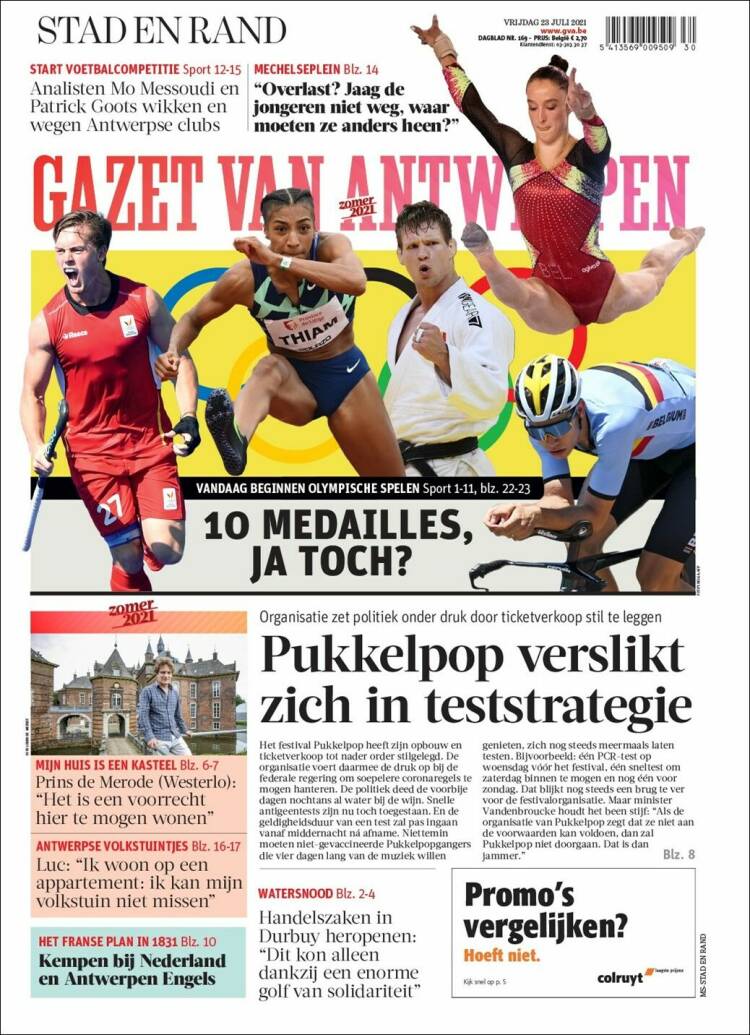 Portada de Gazet van Antwerpen (B&eacute;lgica)