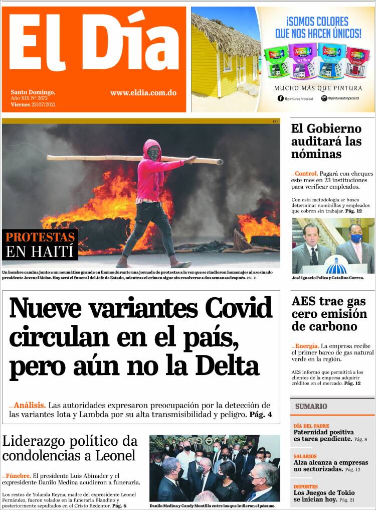 Portada de El Día (R. Dominicana)