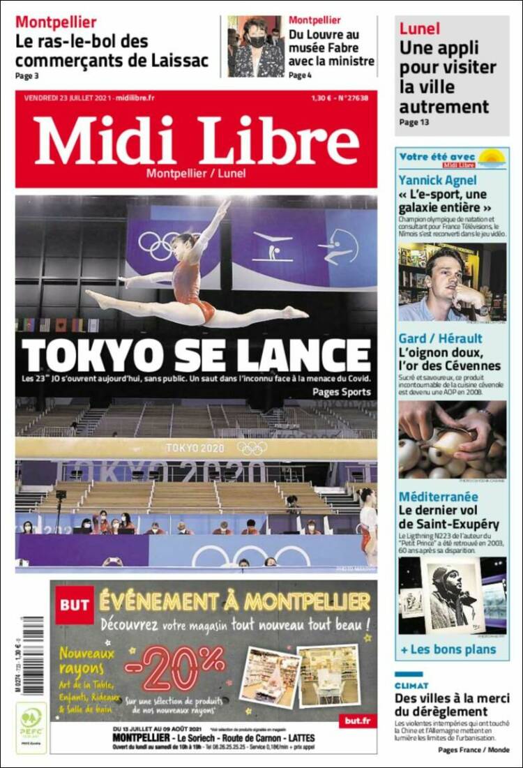 Portada de Midi Libre (Francia)