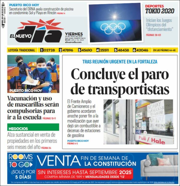 Portada de El Nuevo Día (Puerto Rico)
