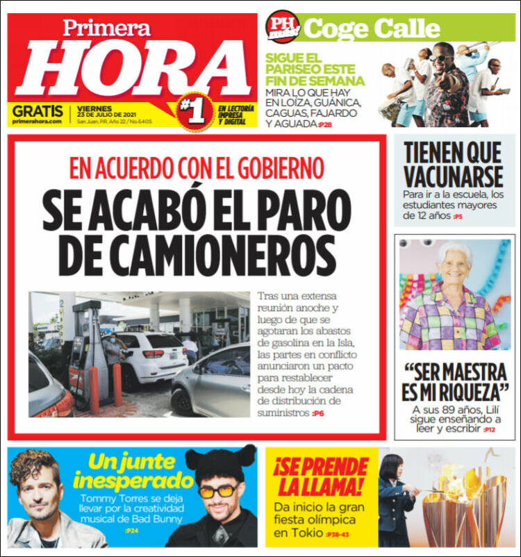 Portada de Primera Hora (Puerto Rico)