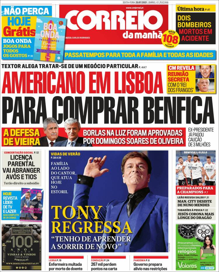 Portada de Correio da Manhã (Portugal)