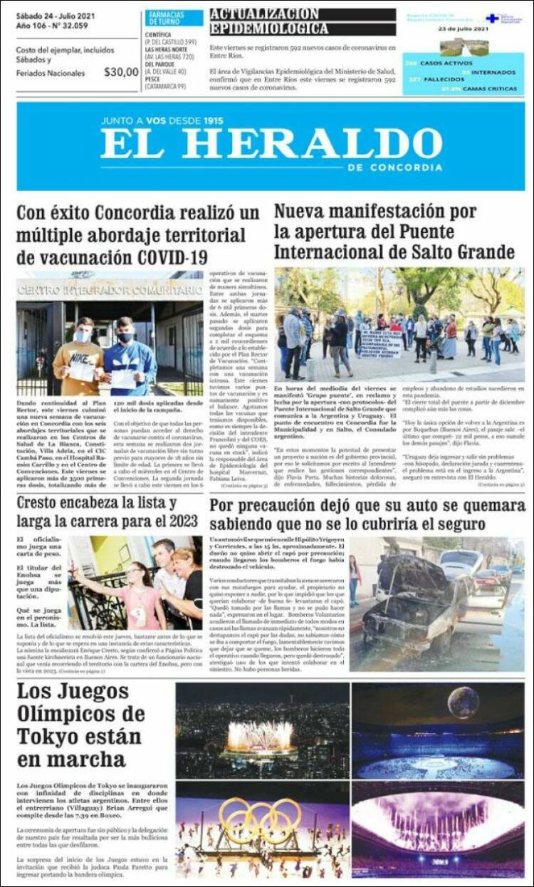 Portada de El Heraldo de Concordia (Argentina)