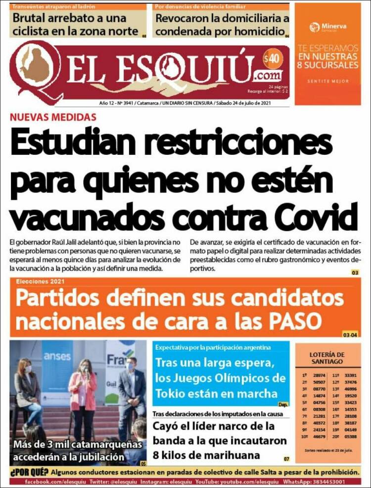 Portada de El Esquiu (Argentina)