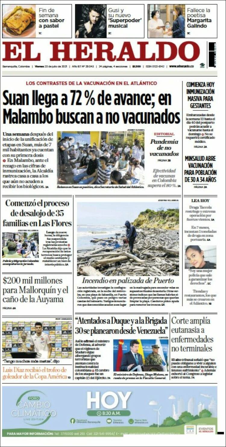 Portada de El Heraldo (Colombia)