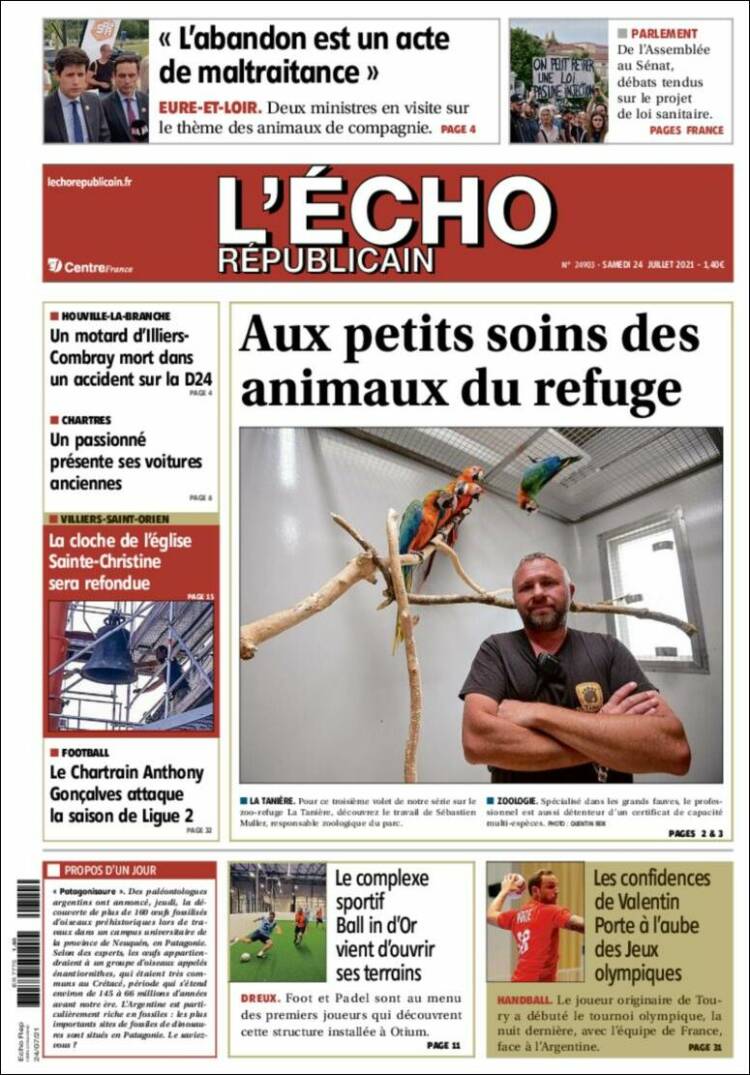 Portada de L'Echo Républicain (Francia)