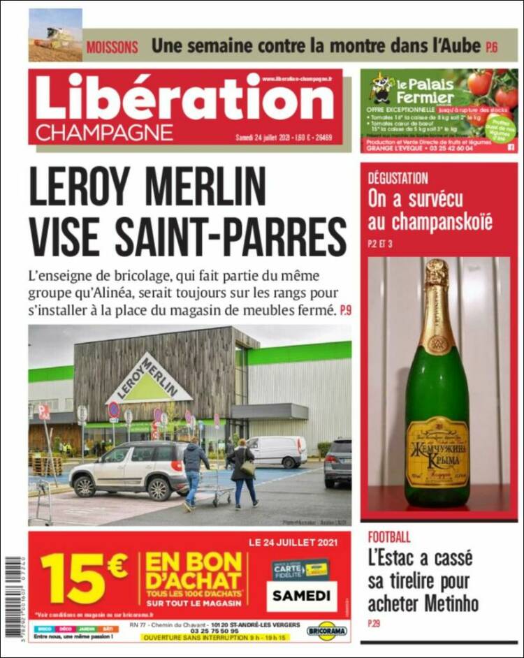 Portada de Libération Champagne (Francia)