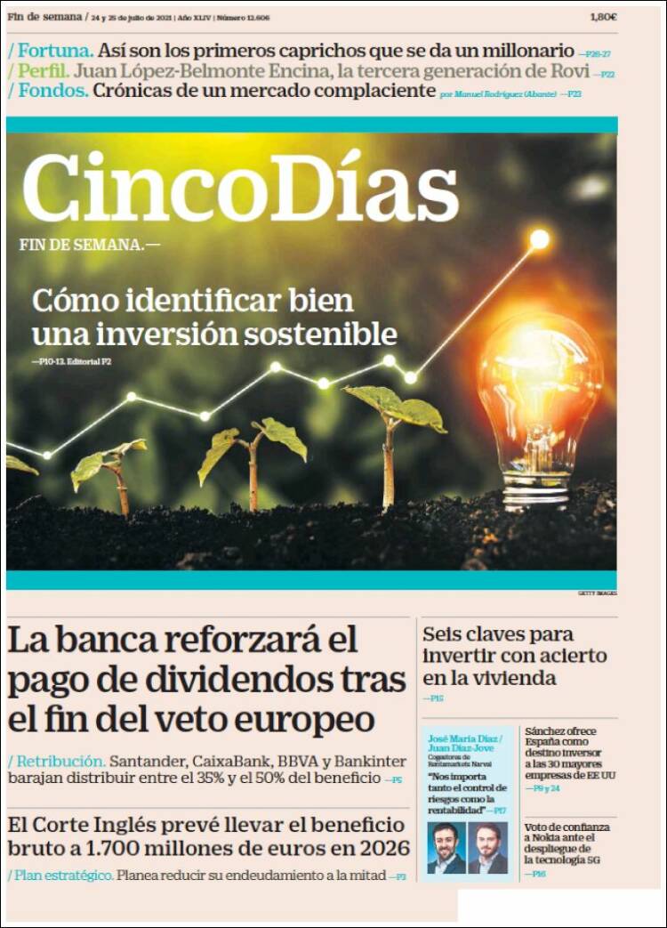 Portada de Cinco Días (España)