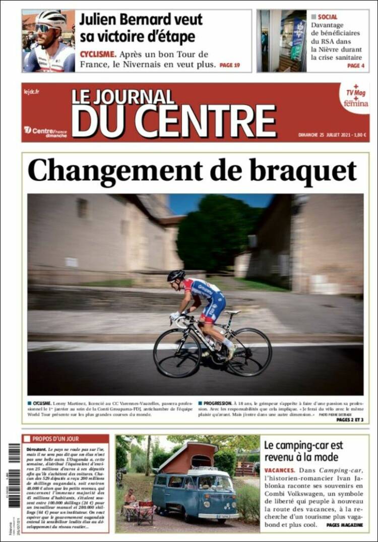 Portada de Le Journal du Centre (Francia)