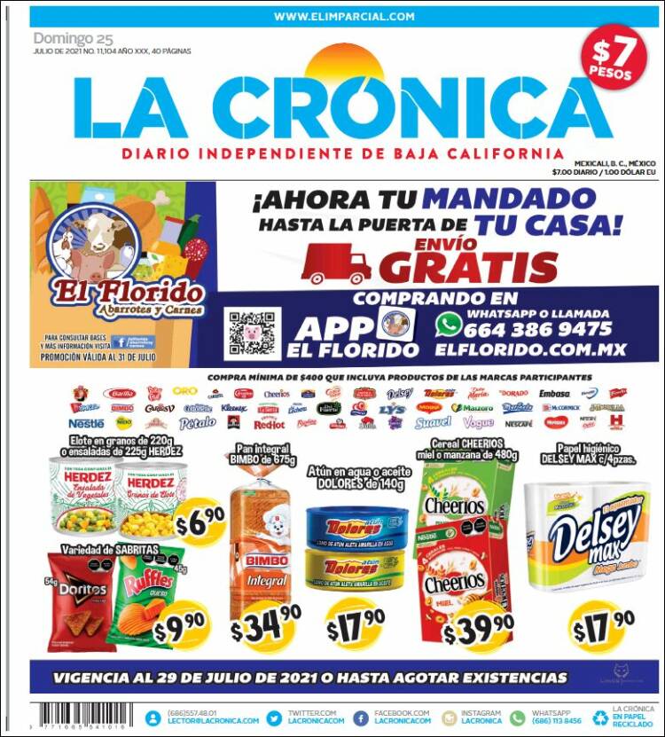 Portada de La Crónica de Baja California (México)