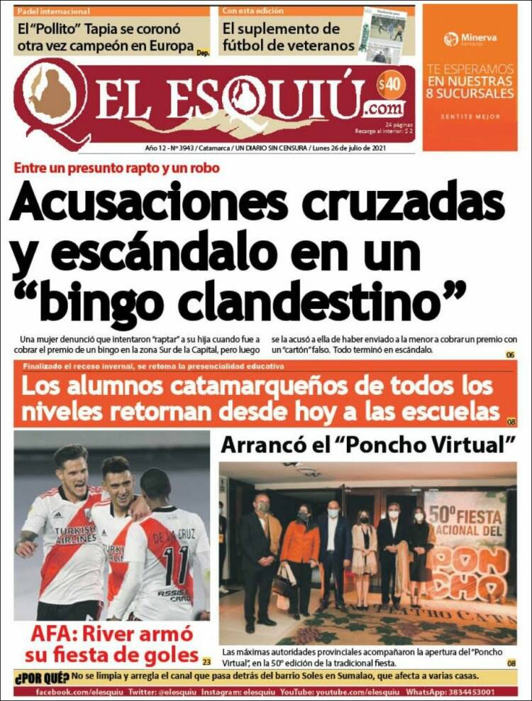 Portada de El Esquiu (Argentina)