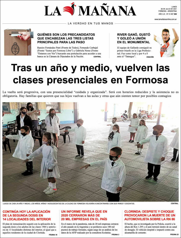 Portada de Diario La Mañana (Argentina)