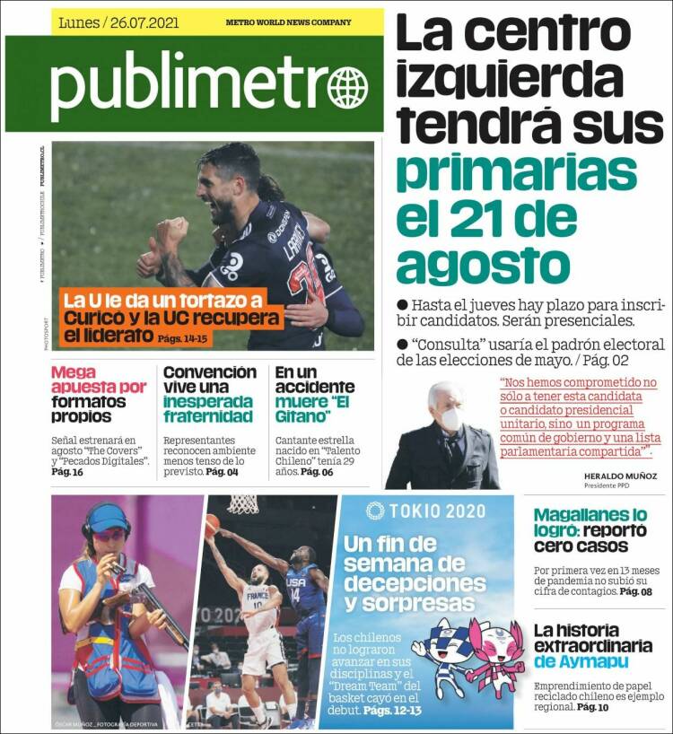 Portada de Publimetro (Chile)