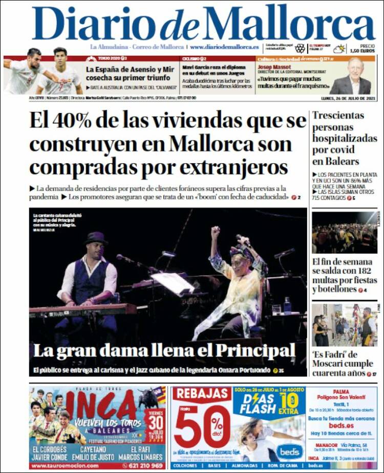 Portada de Diario de Mallorca (España)