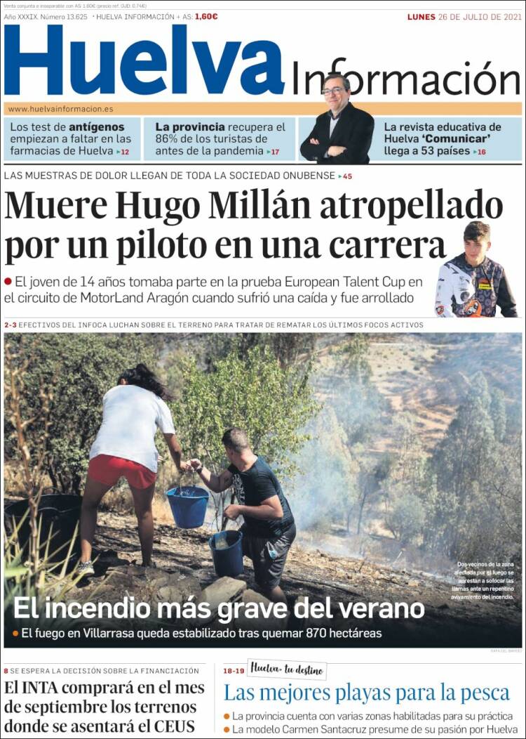 Portada de Huelva Información (España)