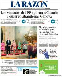 Portada de La Razón (España)