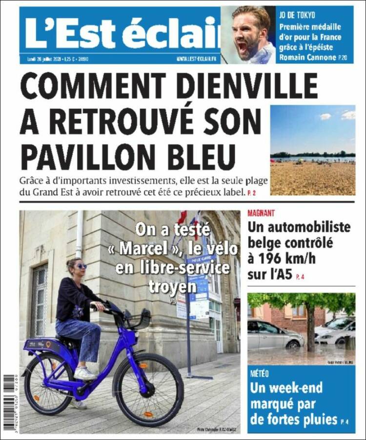 Portada de L'Est Eclair (Francia)