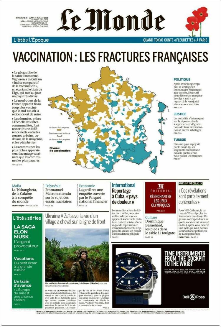 Portada de Le Monde (Francia)