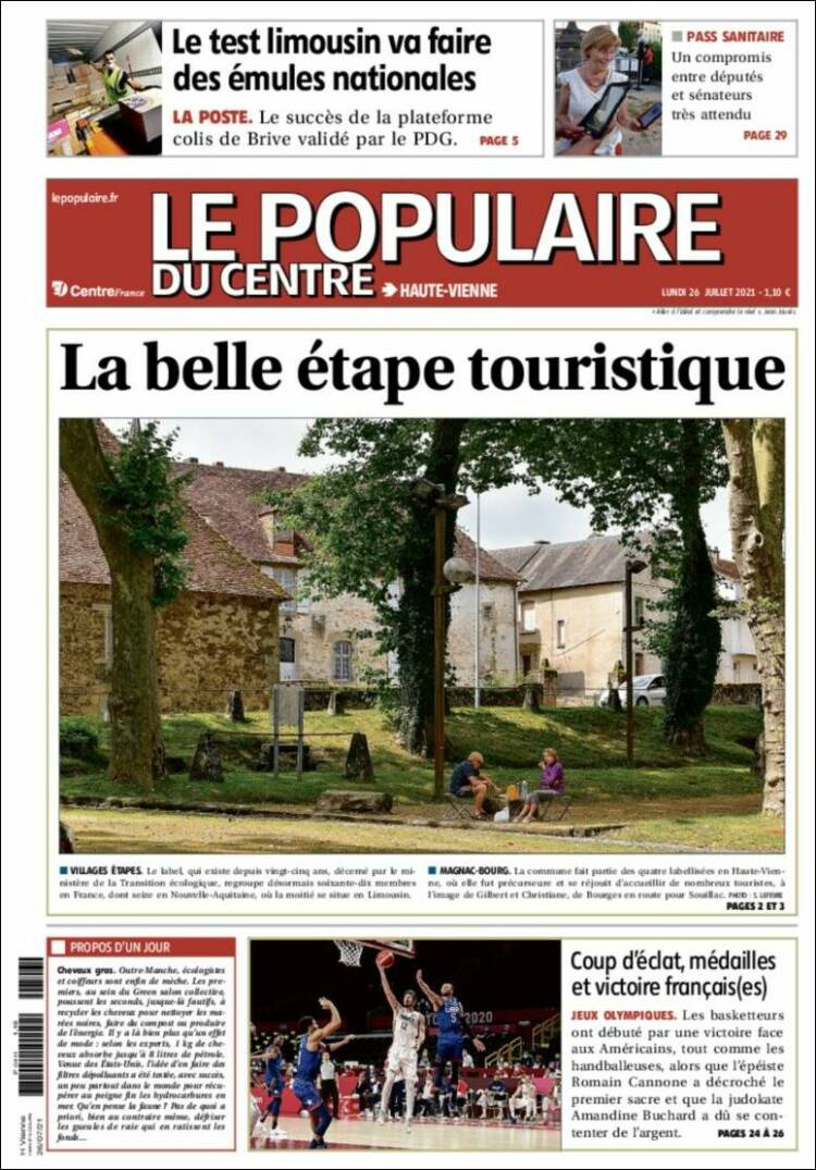 Portada de Le Populaire du Centre (Francia)