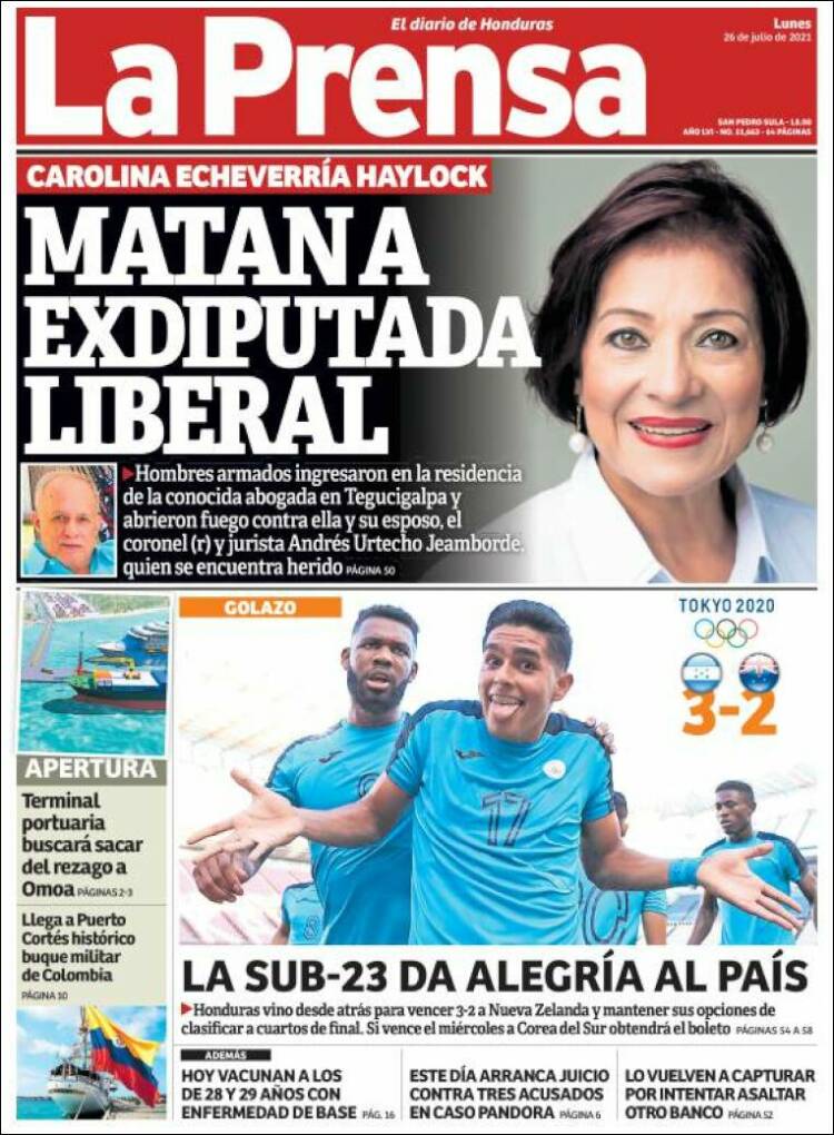 Portada de La Prensa (Honduras)