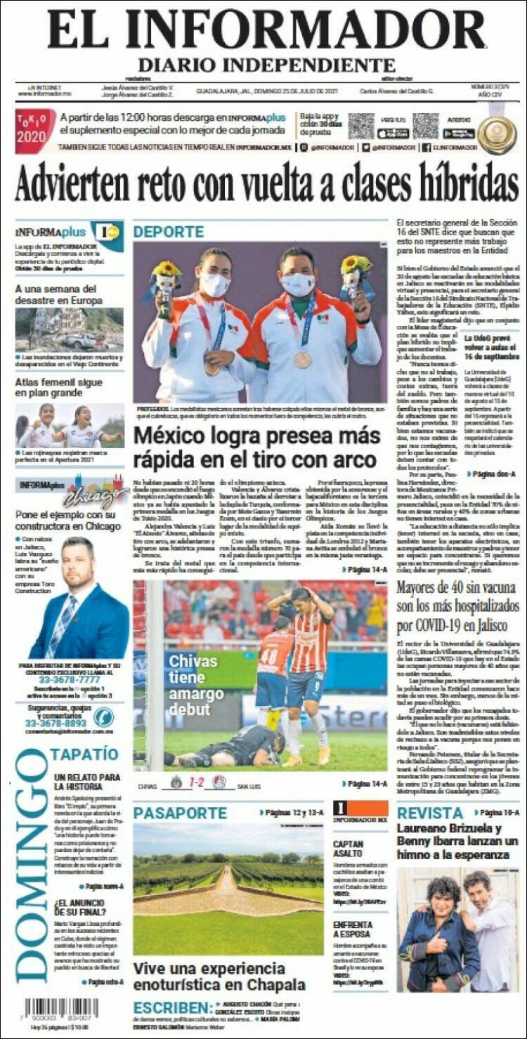 Portada de El Informador (M&eacute;xico)