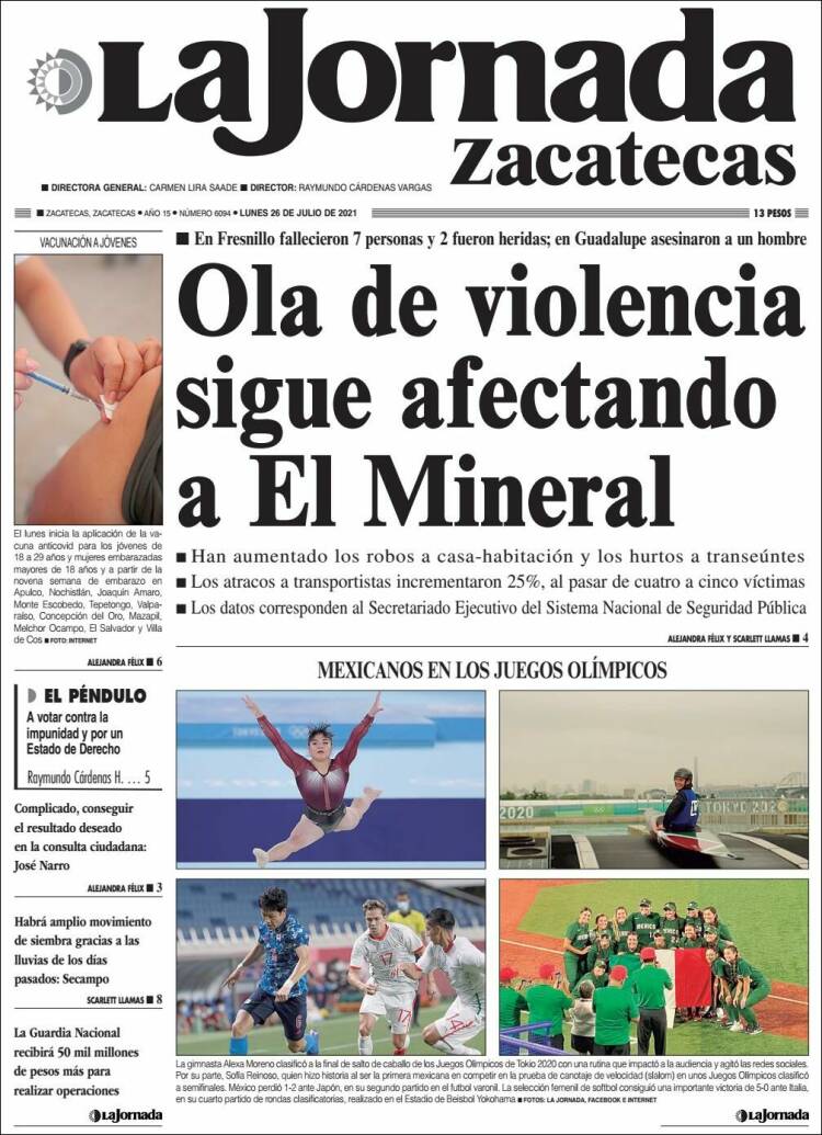 Portada de Jornada de Zacatecas (México)